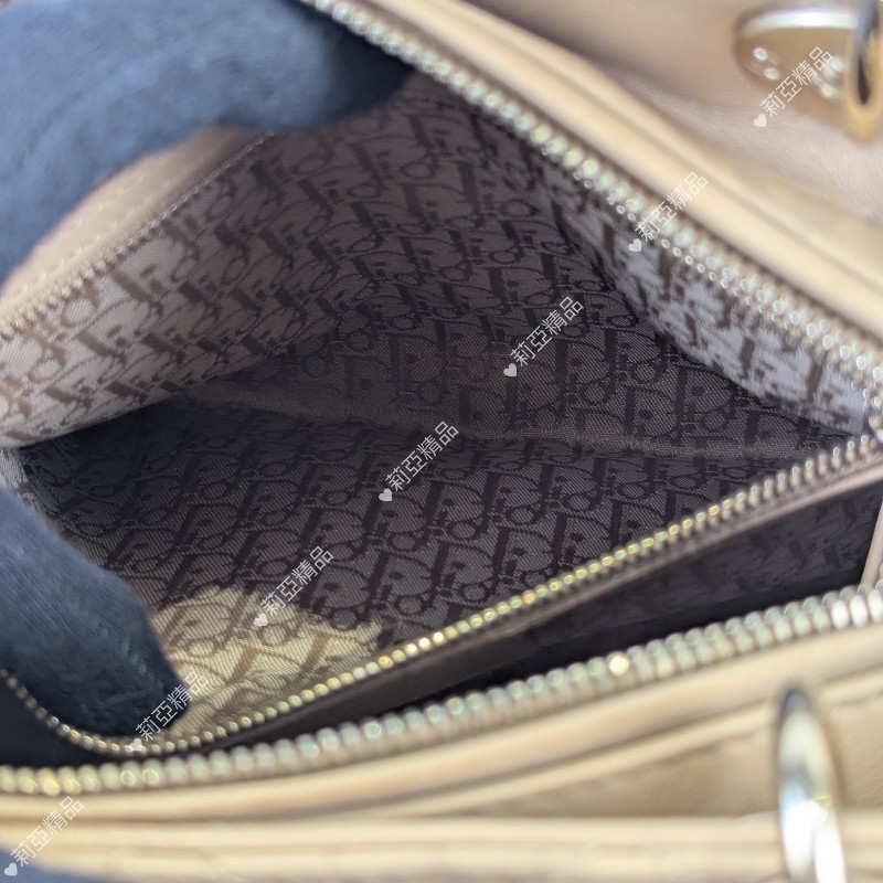 莉亞精品♡Dior 奶茶黛妃包 二手美包-15