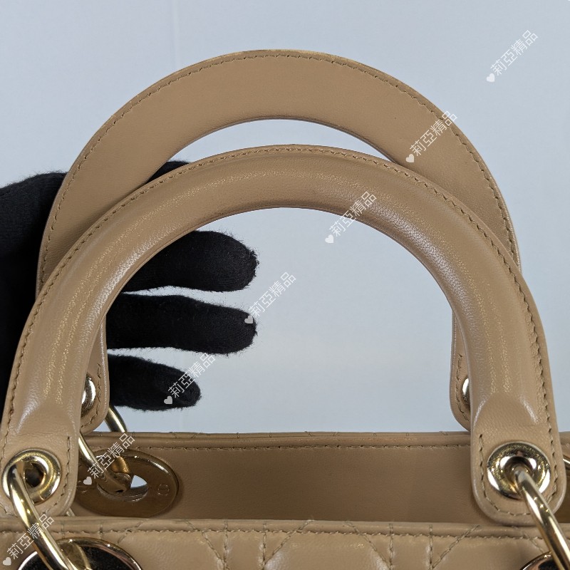 莉亞精品♡Dior 奶茶黛妃包 二手美包-17