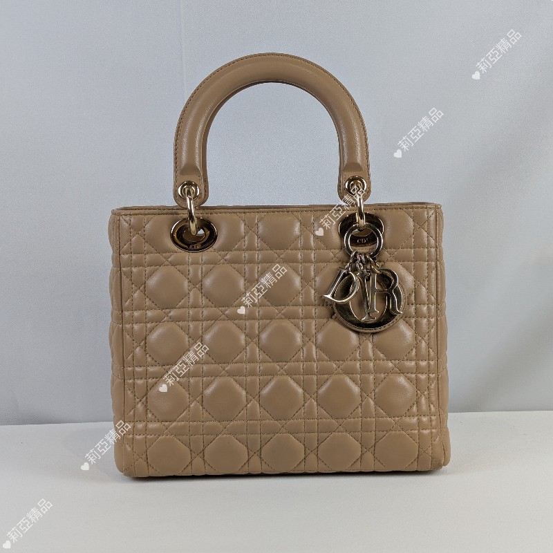 莉亞精品♡Dior 奶茶黛妃包 二手美包-4