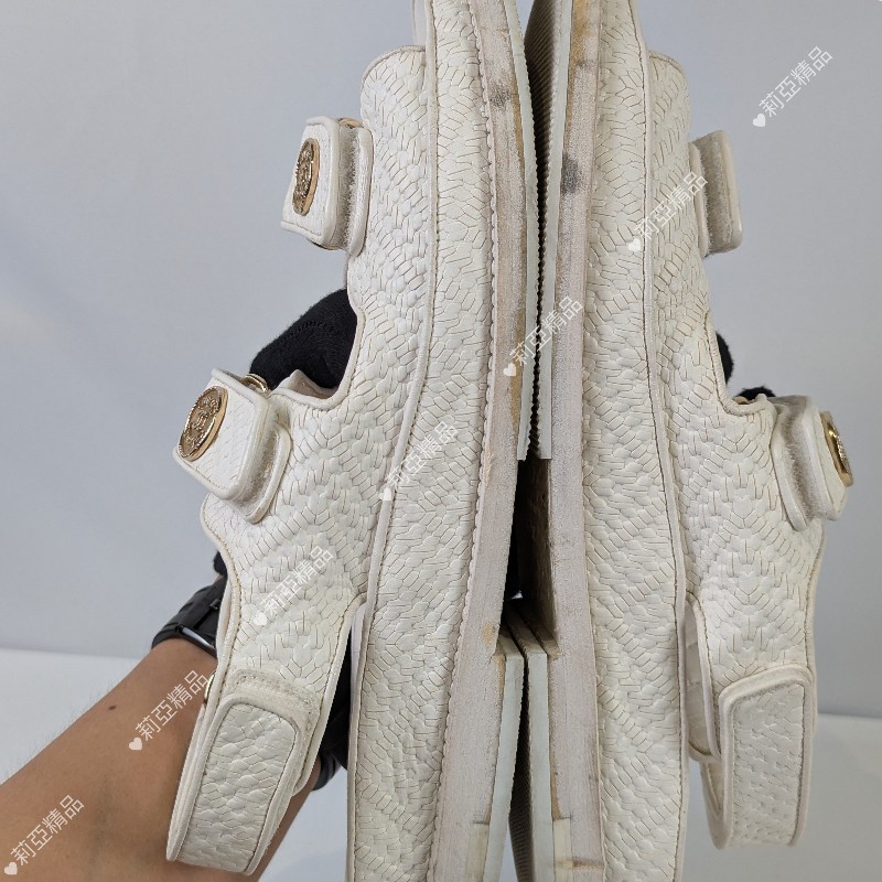 莉亞精品♡Chanel 金幣釦涼拖鞋 尺碼37 二手美鞋-7