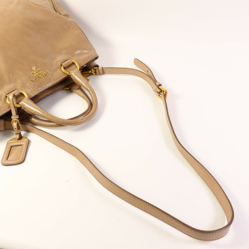 PRADA 牛皮皮革2 Way Shoulder金扣手挽肩背兩用袋-4