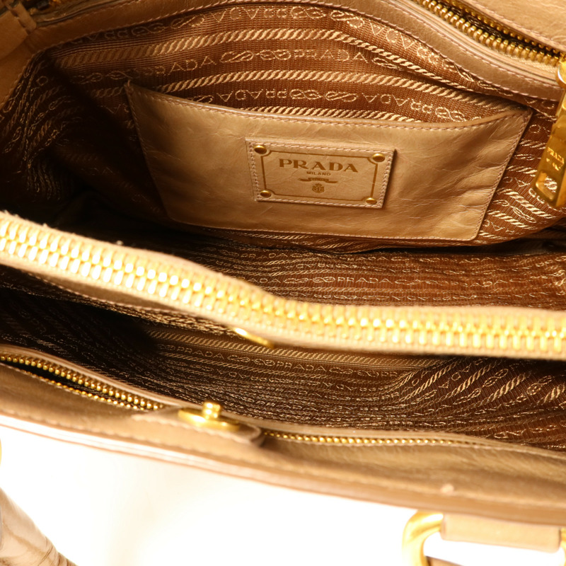 PRADA 牛皮皮革2 Way Shoulder金扣手挽肩背兩用袋-5
