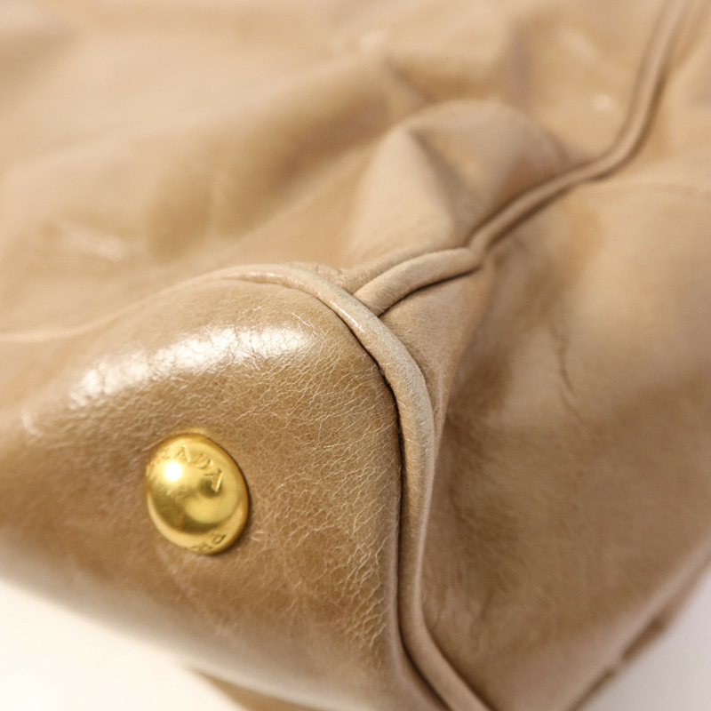 PRADA 牛皮皮革2 Way Shoulder金扣手挽肩背兩用袋-9