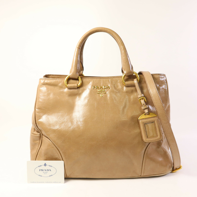 PRADA 牛皮皮革2 Way Shoulder金扣手挽肩背兩用袋-18