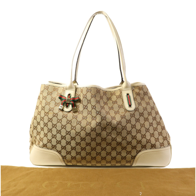GUCCI 帆布Shoulder Tote金扣肩背袋/手挽袋-18