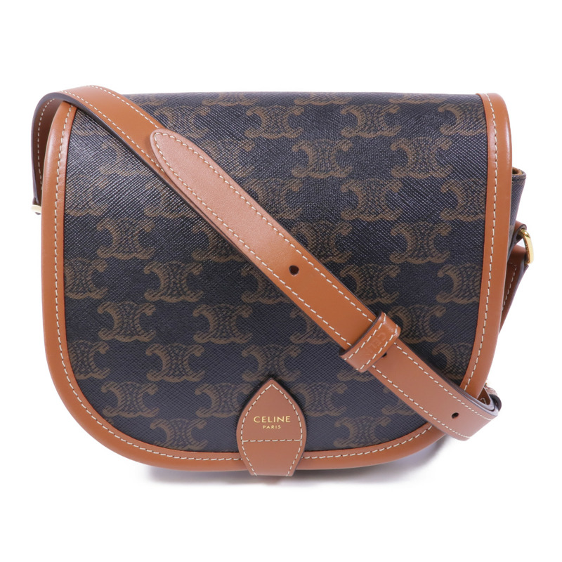 CELINE 塗層帆布Folco Bag金扣肩背袋-0