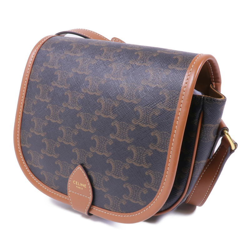 CELINE 塗層帆布Folco Bag金扣肩背袋-2