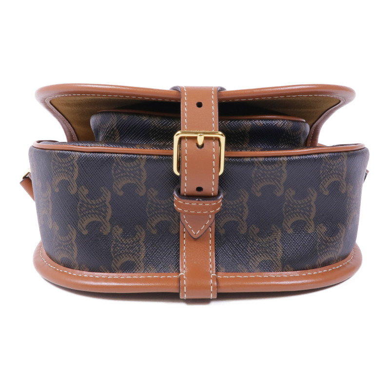 CELINE 塗層帆布Folco Bag金扣肩背袋-3