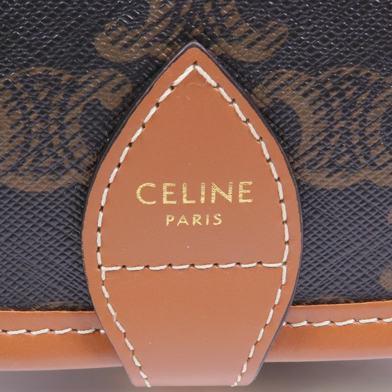 CELINE 塗層帆布Folco Bag金扣肩背袋-5