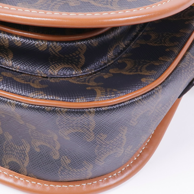 CELINE 塗層帆布Folco Bag金扣肩背袋-9