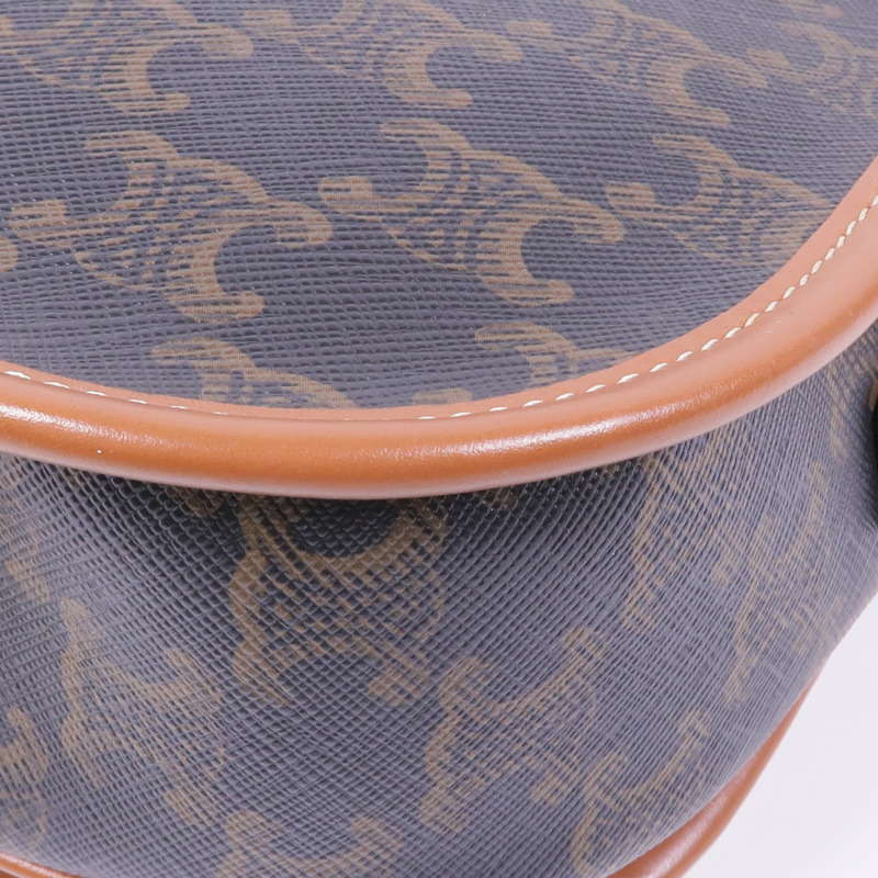 CELINE 塗層帆布Folco Bag金扣肩背袋-11