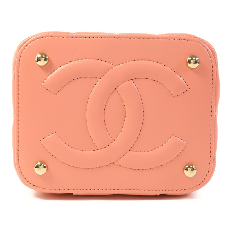 CHANEL 羊皮皮革Vanity Case金扣手挽肩背兩用袋-3