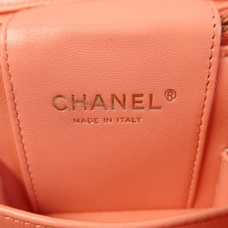 CHANEL 羊皮皮革Vanity Case金扣手挽肩背兩用袋-5