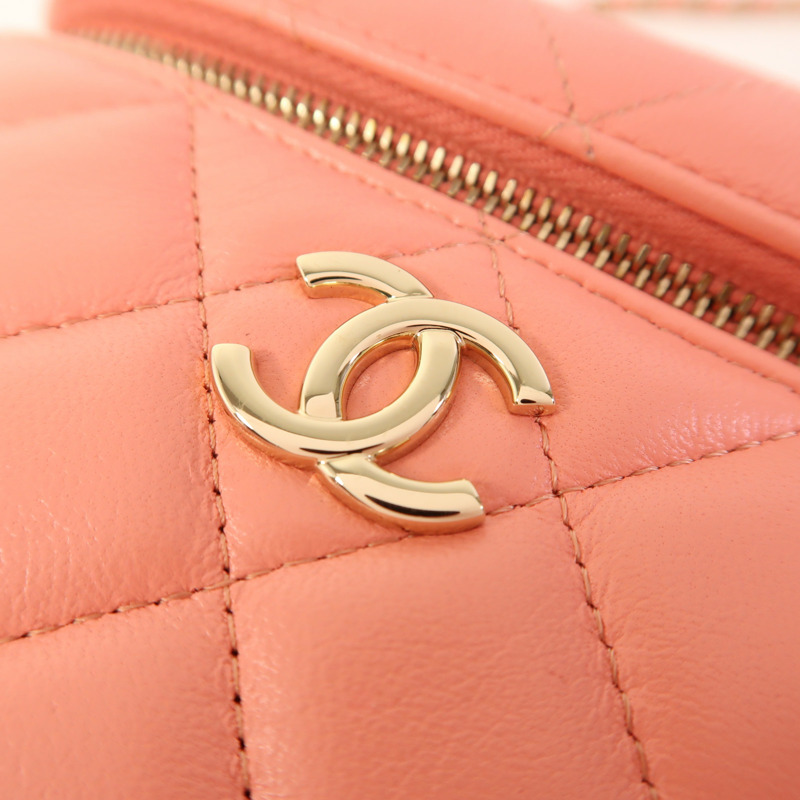 CHANEL 羊皮皮革Vanity Case金扣手挽肩背兩用袋-8