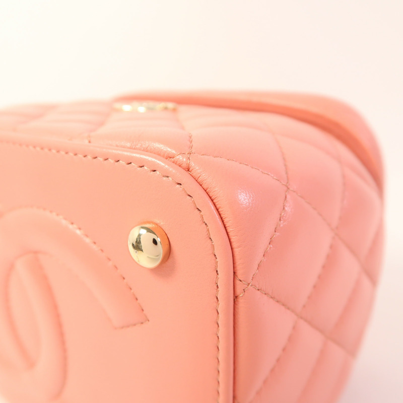 CHANEL 羊皮皮革Vanity Case金扣手挽肩背兩用袋-10