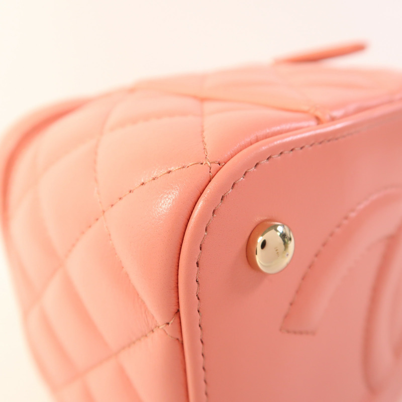 CHANEL 羊皮皮革Vanity Case金扣手挽肩背兩用袋-13