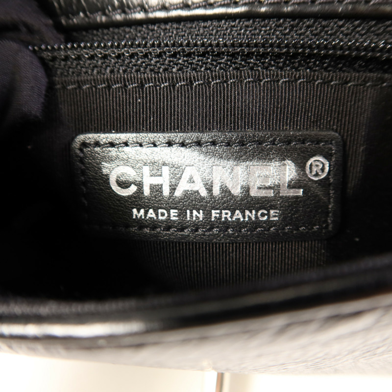 CHANEL 牛皮皮革Chain Shoulder銀扣鏈帶肩背袋-6