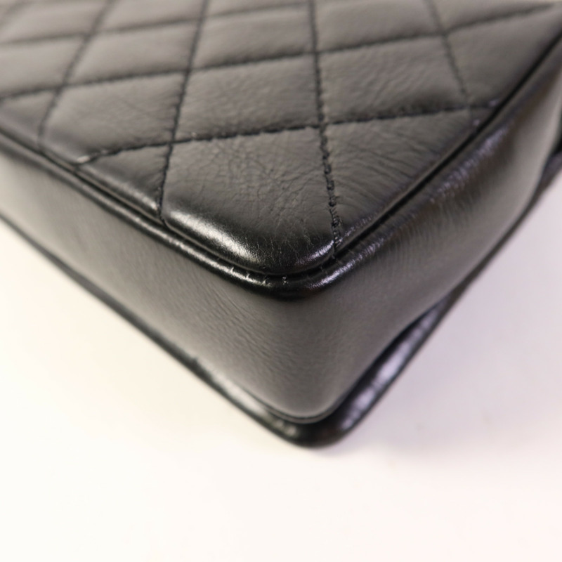 CHANEL 牛皮皮革Chain Shoulder銀扣鏈帶肩背袋-12