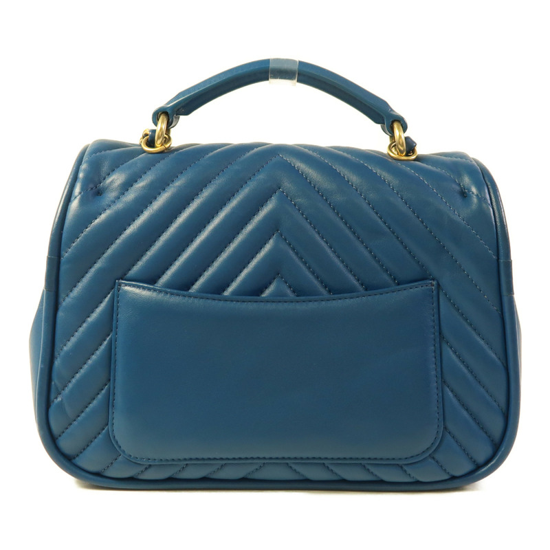 CHANEL 羊皮皮革Chain Shoulder金扣手挽肩背兩用袋-1