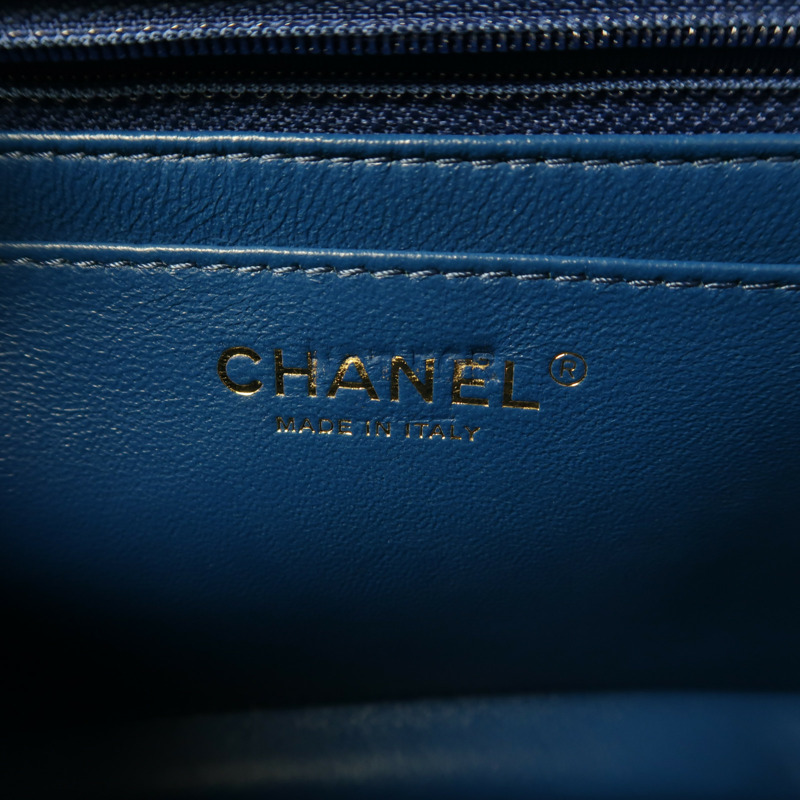 CHANEL 羊皮皮革Chain Shoulder金扣手挽肩背兩用袋-5