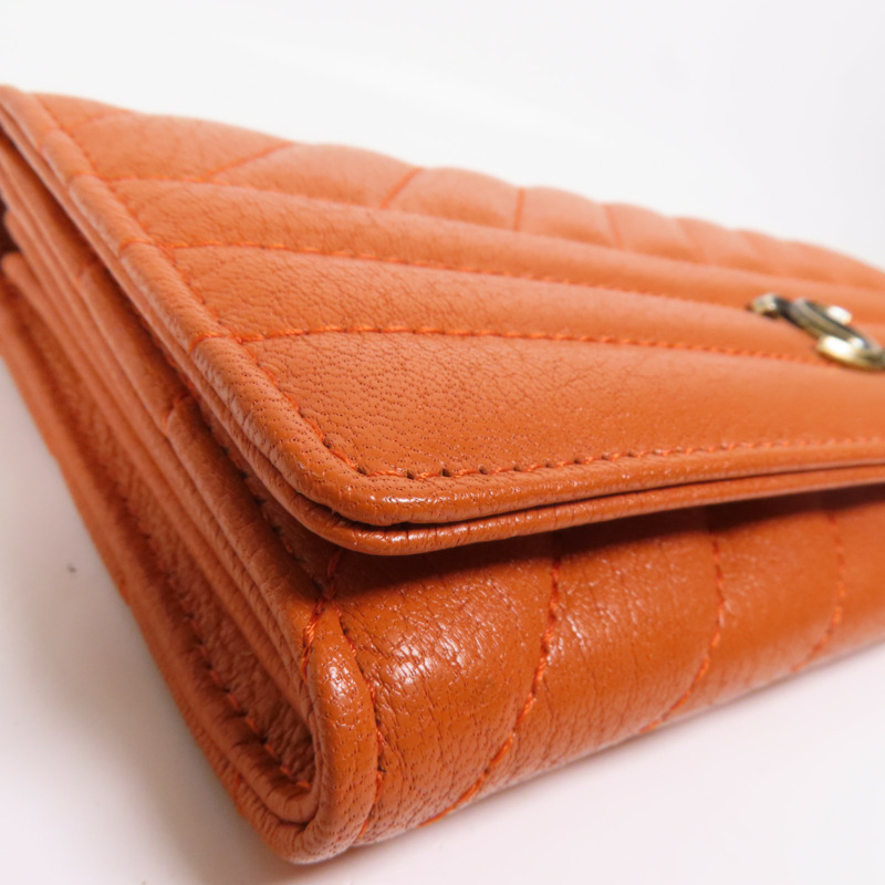 CHANEL 牛皮皮革Long Wallet金扣長錢包-5