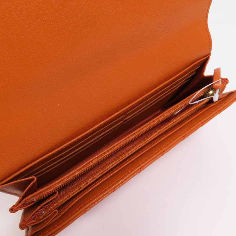 CHANEL 牛皮皮革Long Wallet金扣長錢包-11