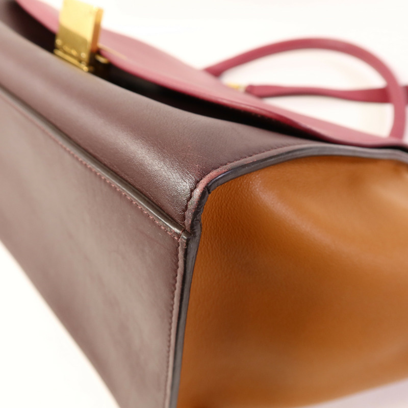 CELINE 牛皮皮革Trapeze金扣手挽肩背兩用袋-10