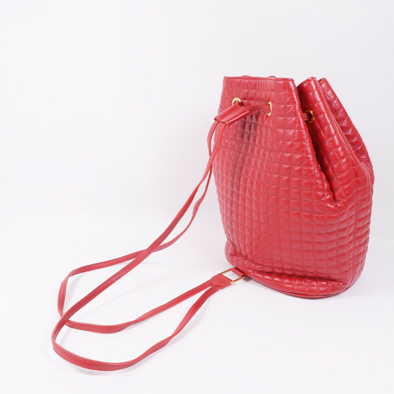 CELINE 牛皮皮革C Charm Bucket Bag金扣背包-8