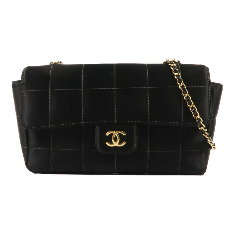 CHANEL 帆布Chain Shoulder金扣鏈帶肩背袋-0