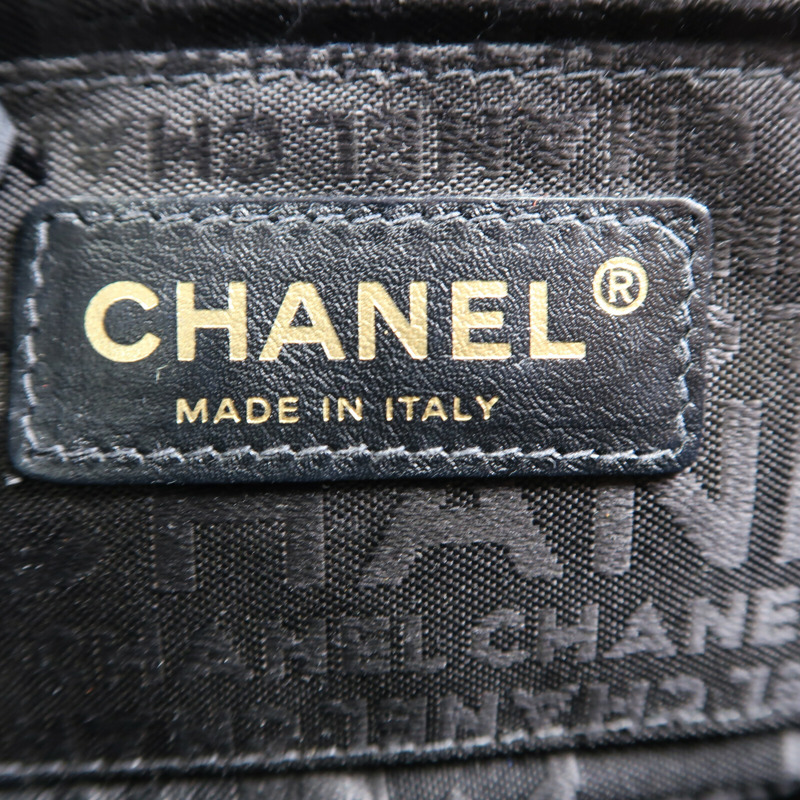 CHANEL 帆布Chain Shoulder金扣鏈帶肩背袋-5