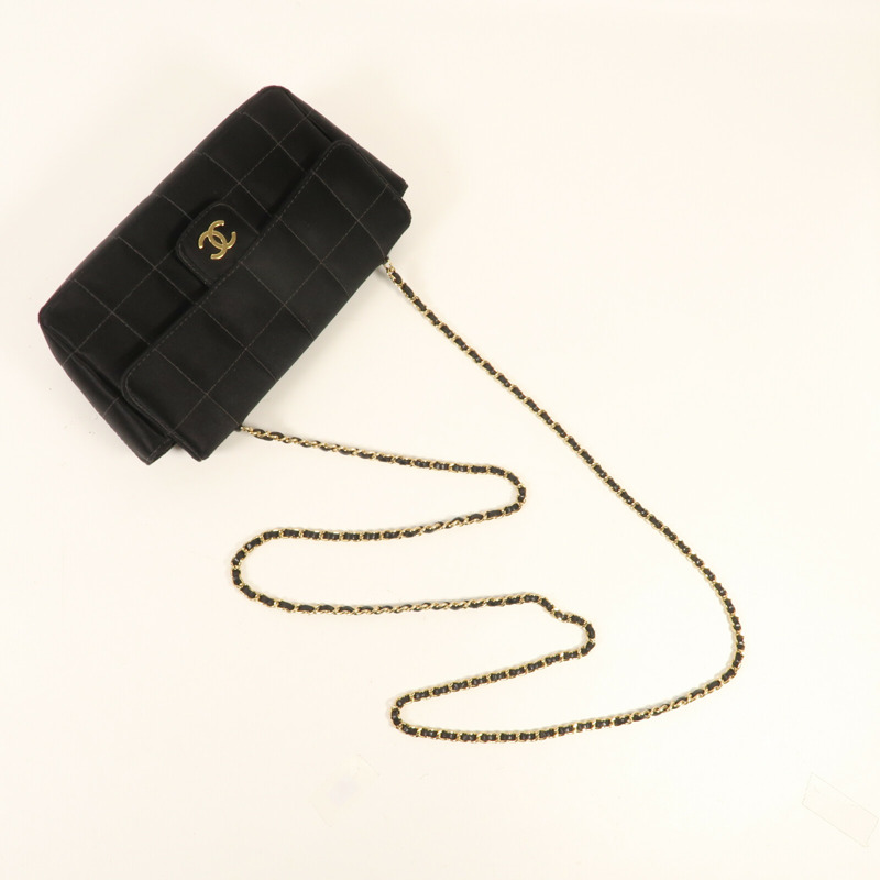 CHANEL 帆布Chain Shoulder金扣鏈帶肩背袋-8