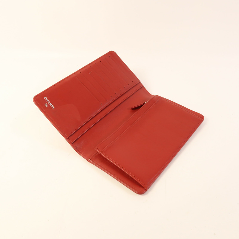 CHANEL 羊皮皮革Long Wallet銀扣長錢包-4