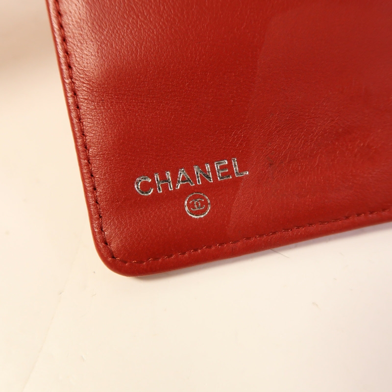 CHANEL 羊皮皮革Long Wallet銀扣長錢包-5