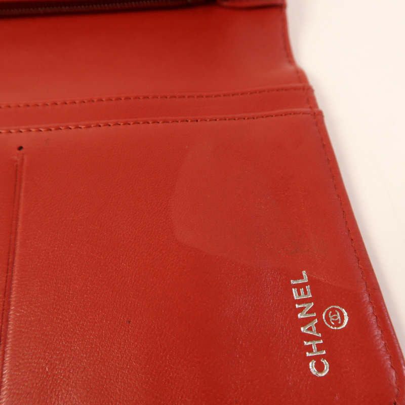 CHANEL 羊皮皮革Long Wallet銀扣長錢包-13