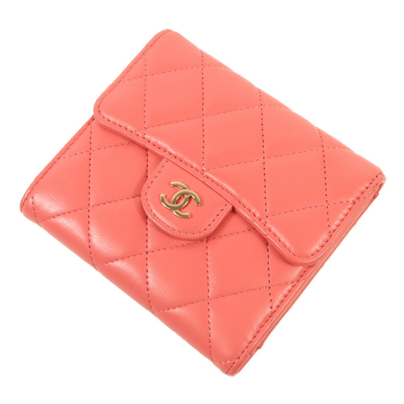 CHANEL 牛皮皮革Wallet金扣錢包-2