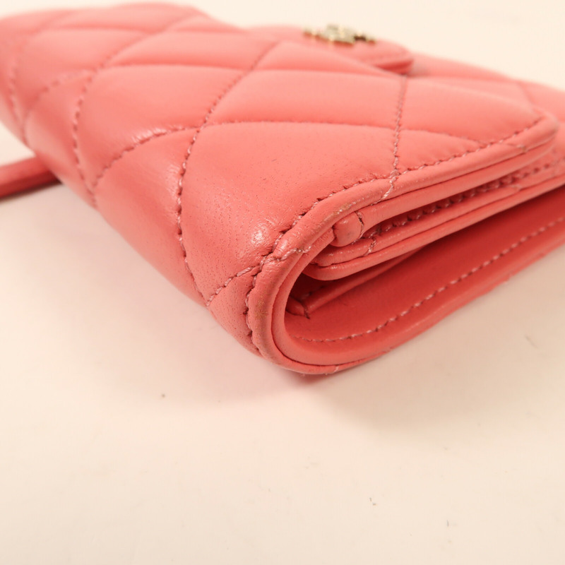 CHANEL 牛皮皮革Wallet金扣錢包-13