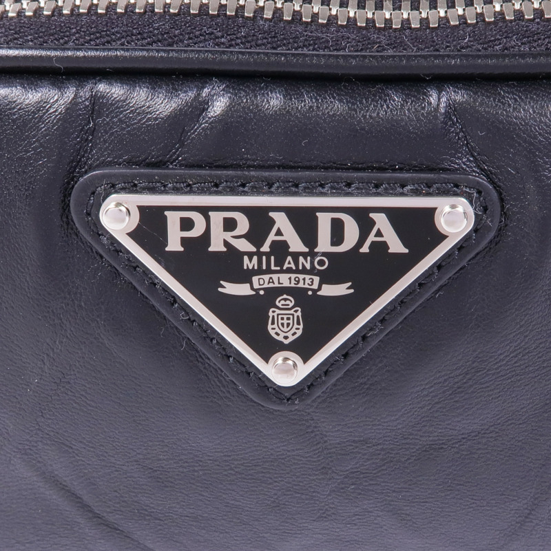 PRADA 牛皮皮革2 Way Shoulder Bag銀扣手挽肩背兩用袋-7
