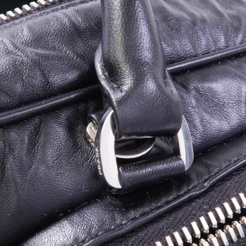 PRADA 牛皮皮革2 Way Shoulder Bag銀扣手挽肩背兩用袋-11