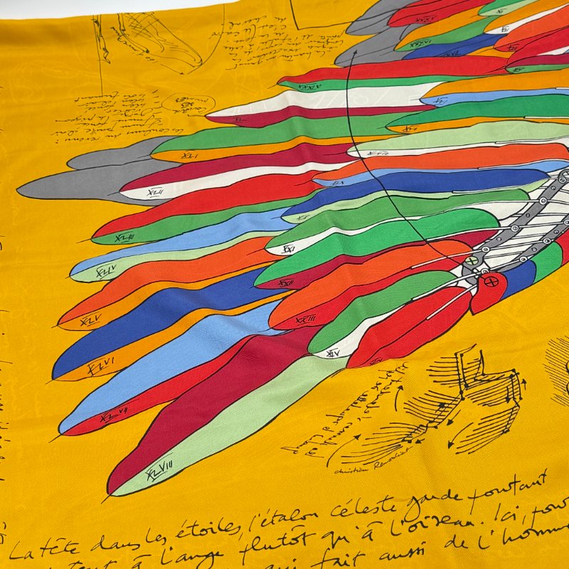 HERMES 愛馬仕 Carré 140 達文西飛馬 披肩 圍巾 方巾-4