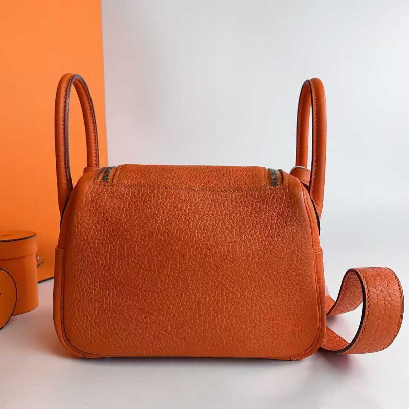 🌈Hermes🧡Mini Lindy一代🧡9J火焰橙銀扣🌟98.5新🌟有單🌈TC皮🌟-4