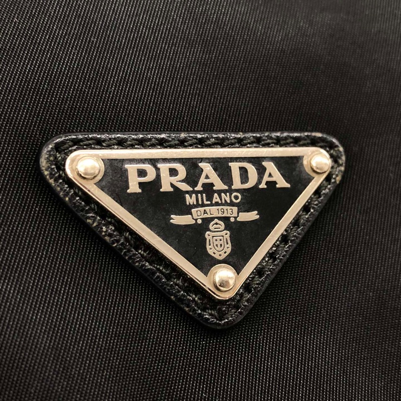 【二手精品】Prada Nylon × Leather Shoulder Bag 黑色尼龍拼皮革斜背包-5