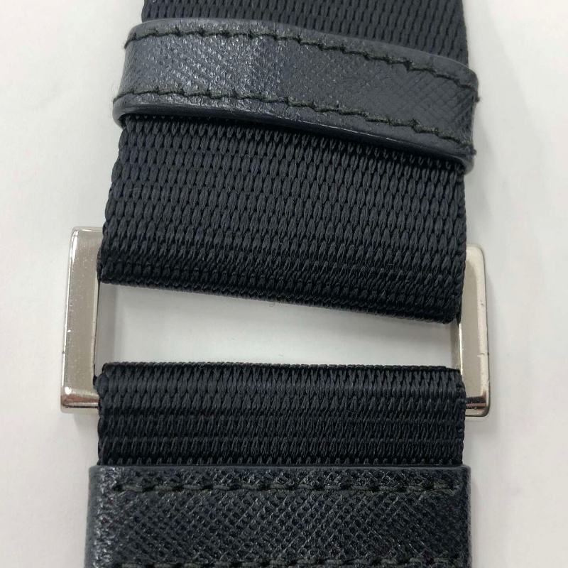 【二手精品】Prada Nylon × Leather Shoulder Bag 黑色尼龍拼皮革斜背包-16