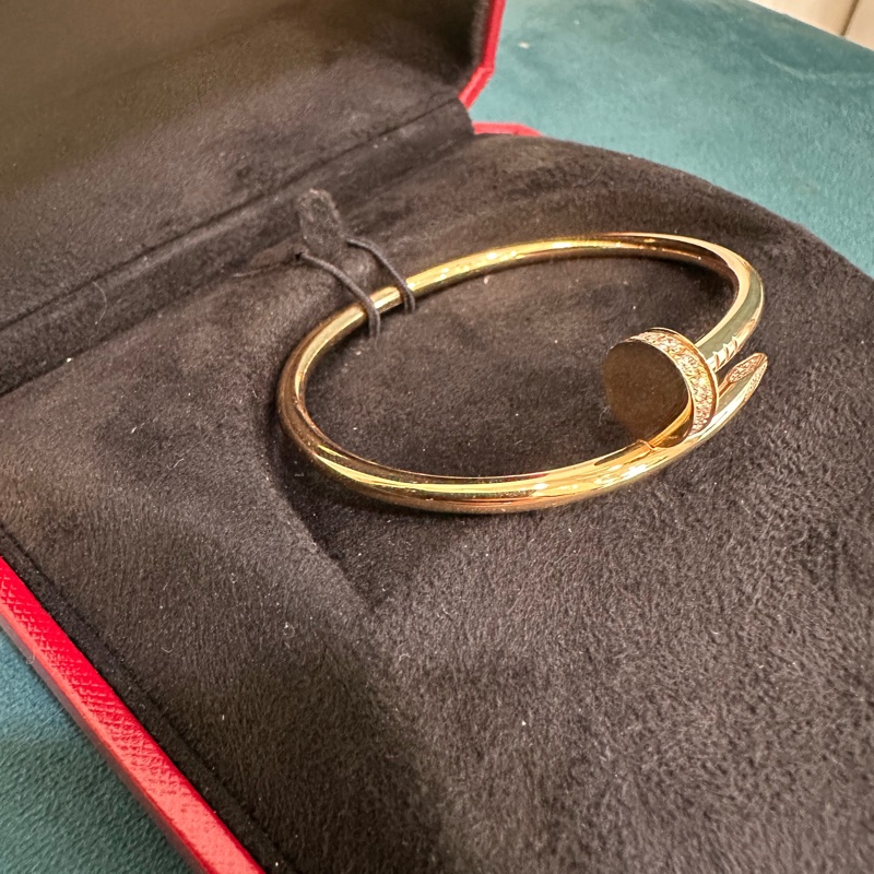 Cartier 750 18K玫瑰金Just un clou32鑽釘手環B6048516-1