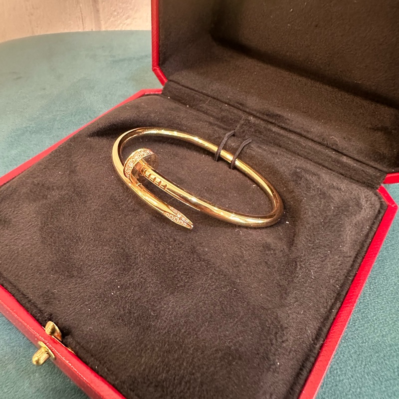 Cartier 750 18K玫瑰金Just un clou32鑽釘手環B6048516-2