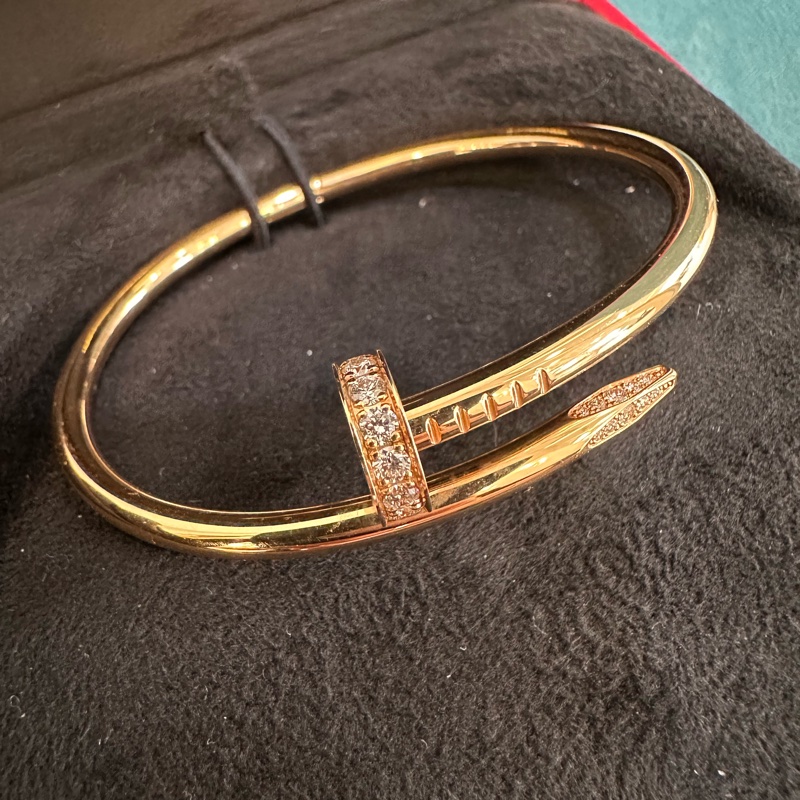 Cartier 750 18K玫瑰金Just un clou32鑽釘手環B6048516-4