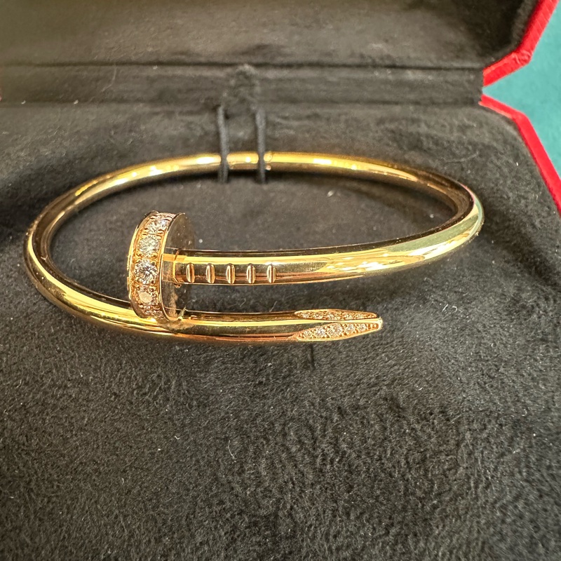 Cartier 750 18K玫瑰金Just un clou32鑽釘手環B6048516-5