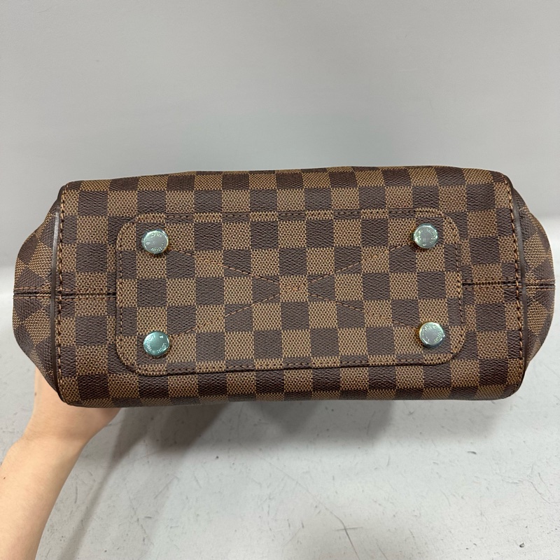 LV N41215 咖棋盤格金釦托特包-4