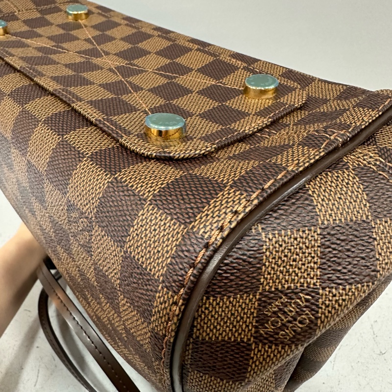 LV N41215 咖棋盤格金釦托特包-8