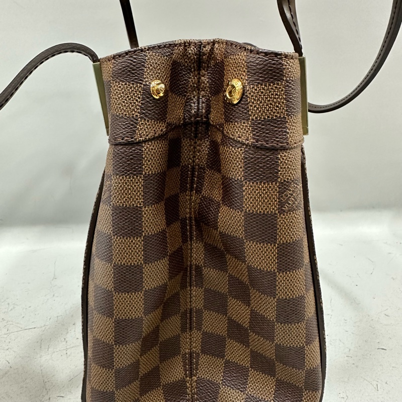LV N41215 咖棋盤格金釦托特包-13