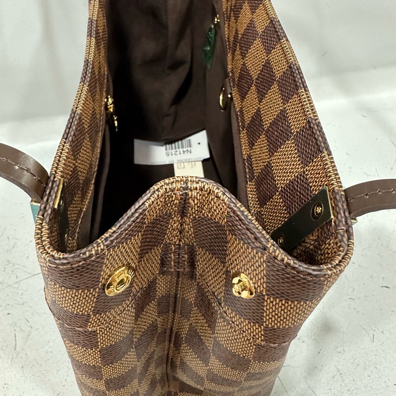 LV N41215 咖棋盤格金釦托特包-16